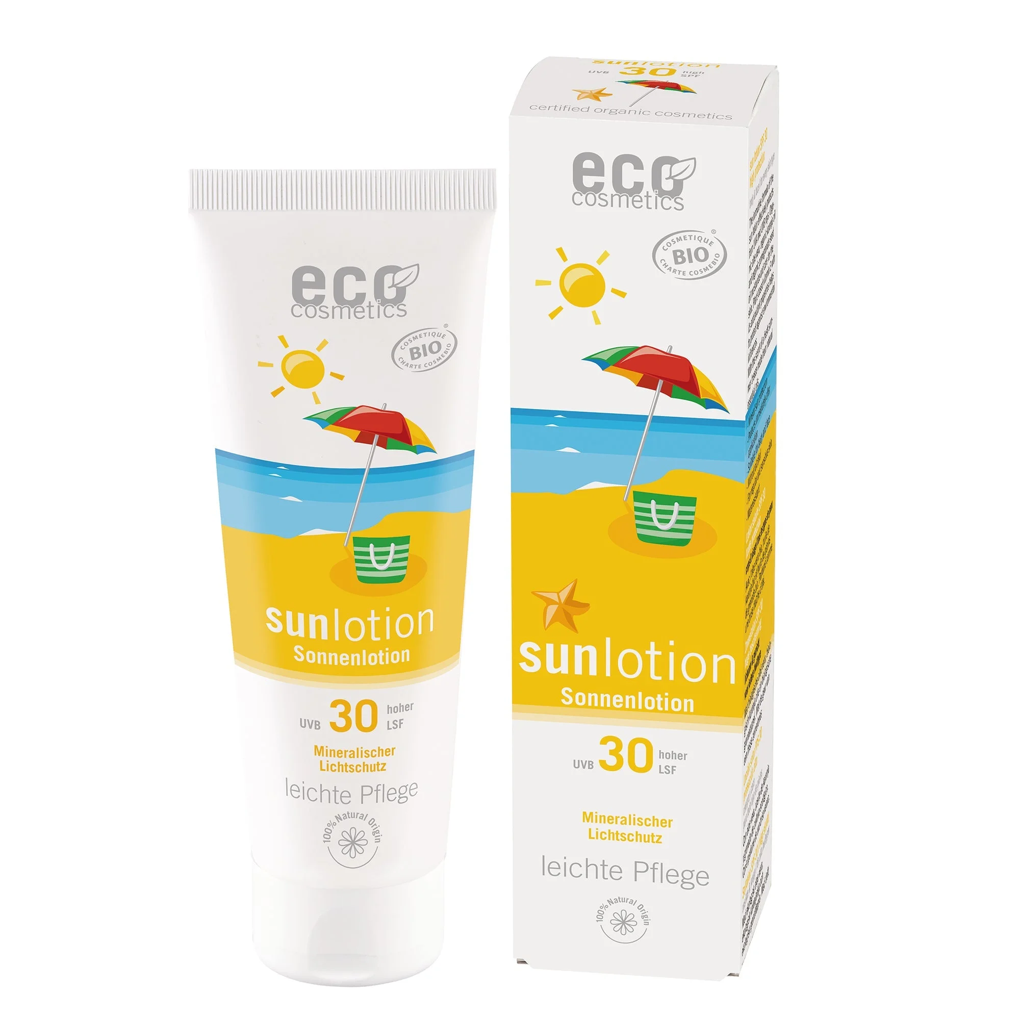Eco Cosmetics Sonnenmilch LSF 30 BIO (125 ml) - mit Zinkoxid