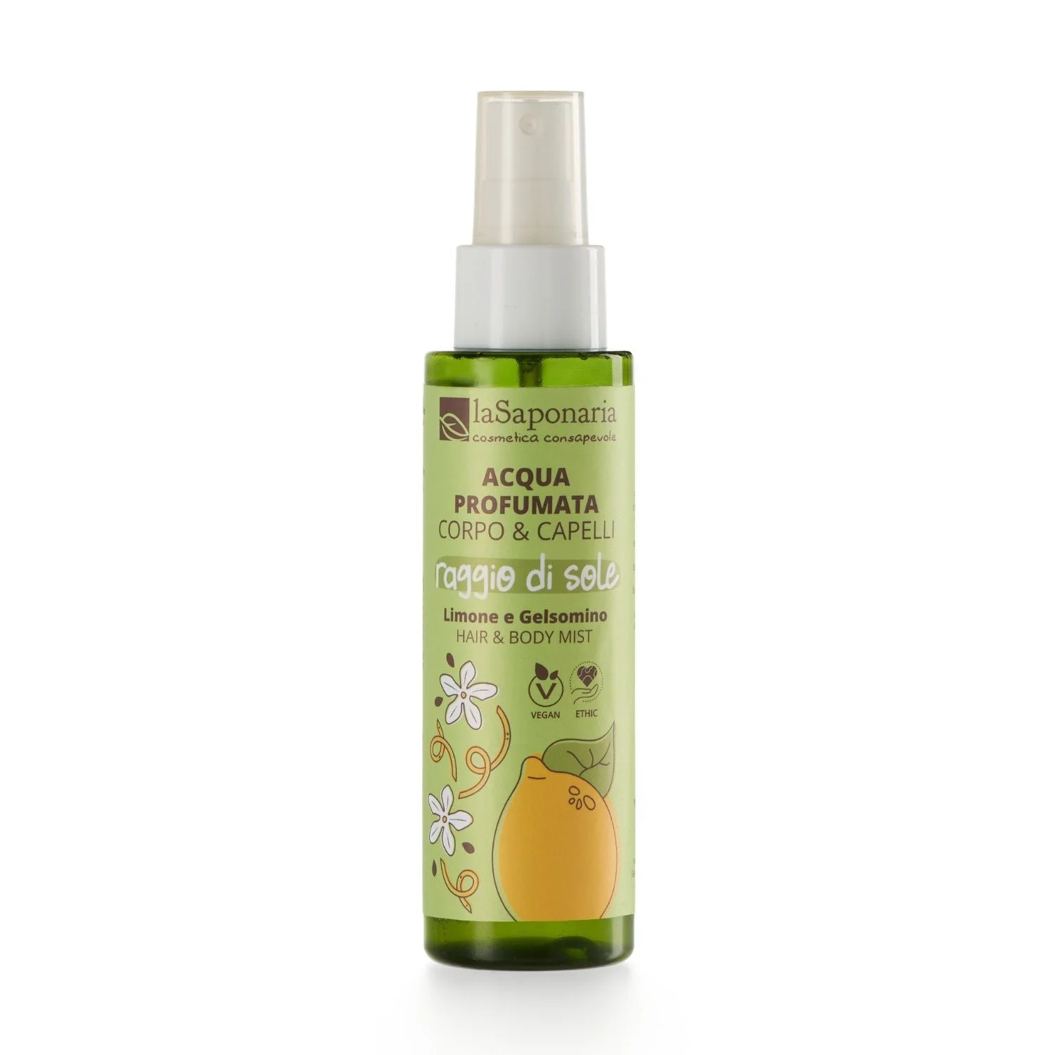 laSaponaria Körper- & Haar-Duftspray SunBeam - Zitrone & Jasmin (100 ml) - für Körper und Haare