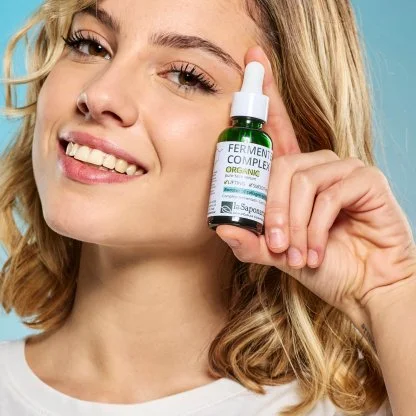 laSaponaria Gesichtsserum - Fermentierter Bio-Komplex (30 ml) - für eine elastischere, strahlendere und glattere Haut