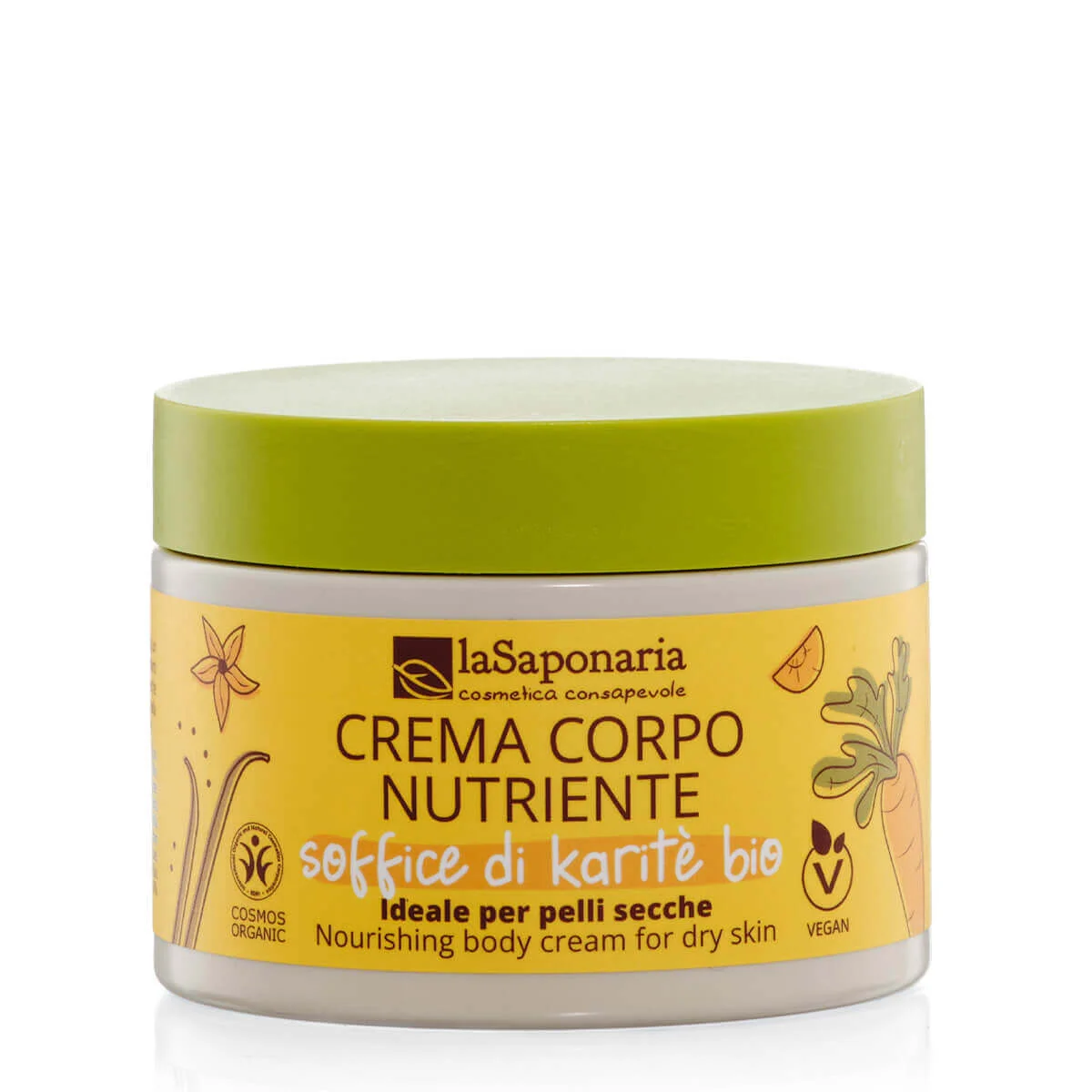 laSaponaria Nährende Körpercreme mit BIO-Sheabutter (200 ml) - ideal für trockene Haut