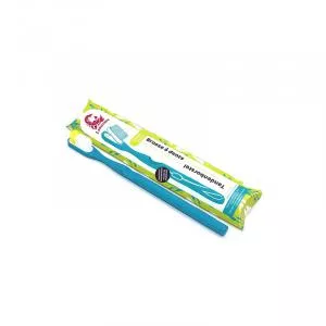 Lamazuna Biokunststoff-Zahnbürste mit austauschbarem Kopf, weich, blau