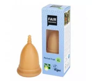 Fair Squared Menstruationstasse aus Naturlatex - XL - mit Stoffbeutel