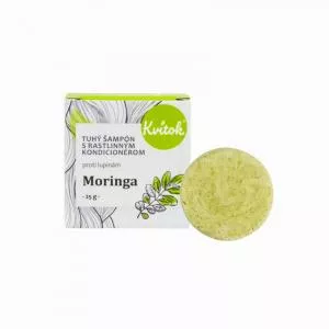 Kvitok Festes Shampoo mit Anti-Schuppen-Spülung Moringa (25 g) - glänzendes, schuppenfreies Haar
