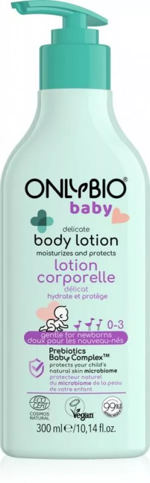 OnlyBio Sanfte Körpermilch für Kinder (300 ml) - für Neugeborene und ältere Kinder