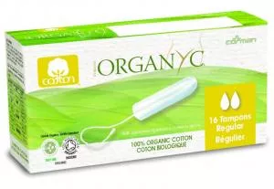 Organyc Tampons Regular (16 Stück) - 100% Bio-Baumwolle, 2 Tropfen