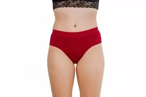 Pinke Welle Menstruationshöschen Bikini Rot - Medium - 100 Tage Umtauschrecht und leichte Menstruation (L)
