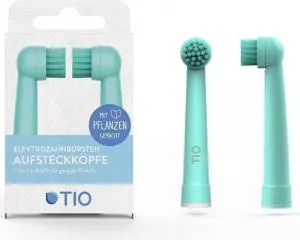 TIO Ersatzkopf für el. zahnbürste (2 stück) - türkis/kiesel - kompatibel mit oral-b zahnbürstenmodellen