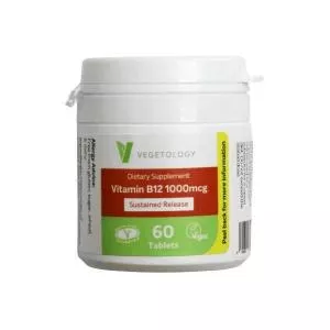 Vegetology Vegetology Vitamin B12 1000µg (Cyanocobalamin) allmähliche Freisetzung 60 Tabletten