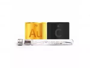 Nano-b Zahnbürste mit Gold und Aktivkohle transluzent - medium