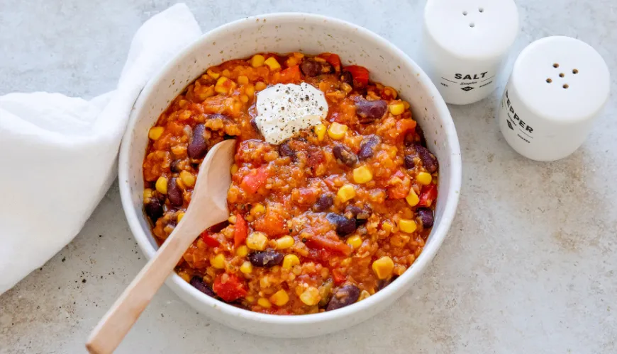 Köstliches und schnelles Chili sin Carne voller Gesundheit