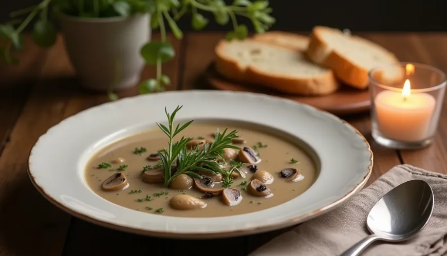Finden Sie Inspiration in der französischen Champignonsuppe