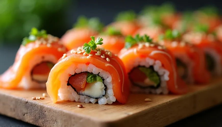 Uramaki als trendige Sushi-Rollen für ein unterhaltsames Essen mit Freunden